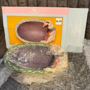 BNIB Vintage Kurt S. Adler Oval Easter Bowl with Bunny